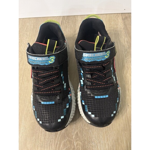Skechers Mega-Craft 3 Pixel Youth Sneakers Boy's Size 1 Minecraft Style Black - Picture 2 of 11